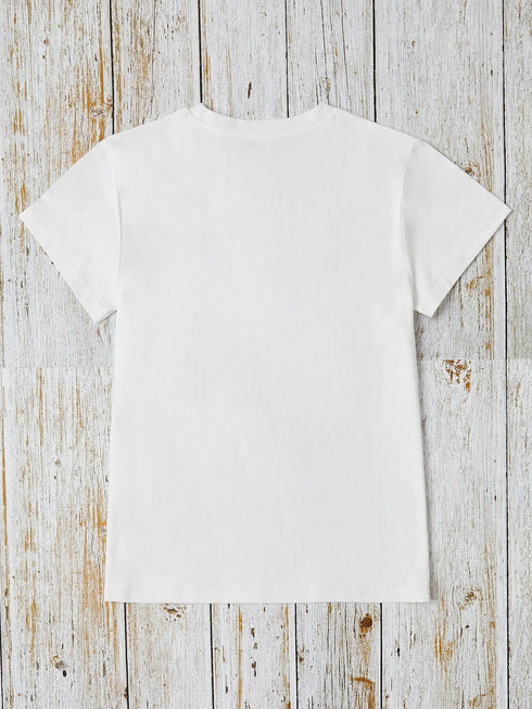 'Pray All Day' Short Sleeve Print T-Shirt - Celes Fashion